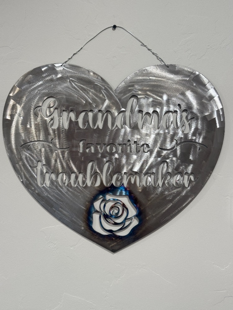 Custom grandma laser engraved sign - Logan Utah metal engraving